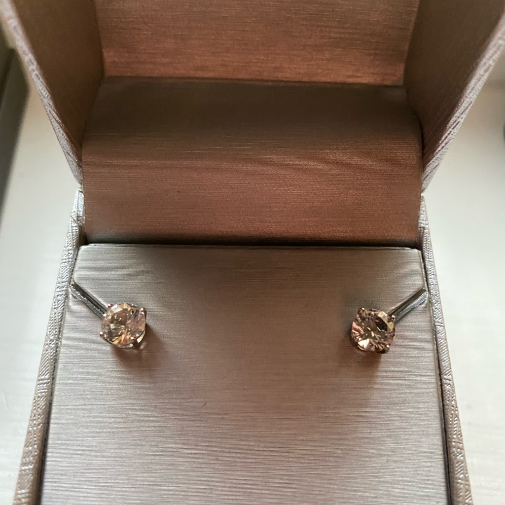 Zales Lab Created White Sapphire Round Earrings Zales Lab Created White Sapphire Round Earrings